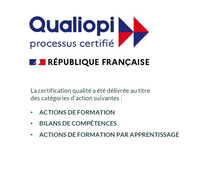 Certification Qualiopi pour We-Form, organisme de formation