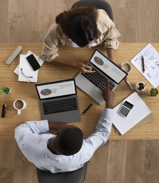 top-view-people-working-desk